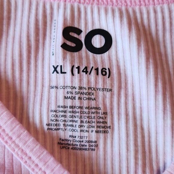SO Kohls 2 Piece Lightweight Cardigan & Tank Top Set, XL, Pink & White Tie Dye - Picture 9 of 9